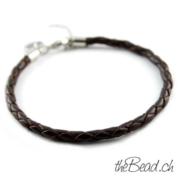 schwarz fusskettchen aus geflochtenem Leder Fussschmuck von thebead