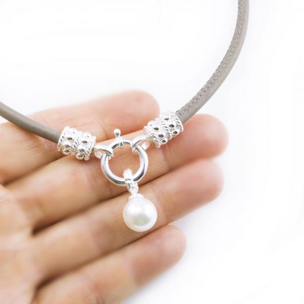 leather necklace with 925 sterling silver