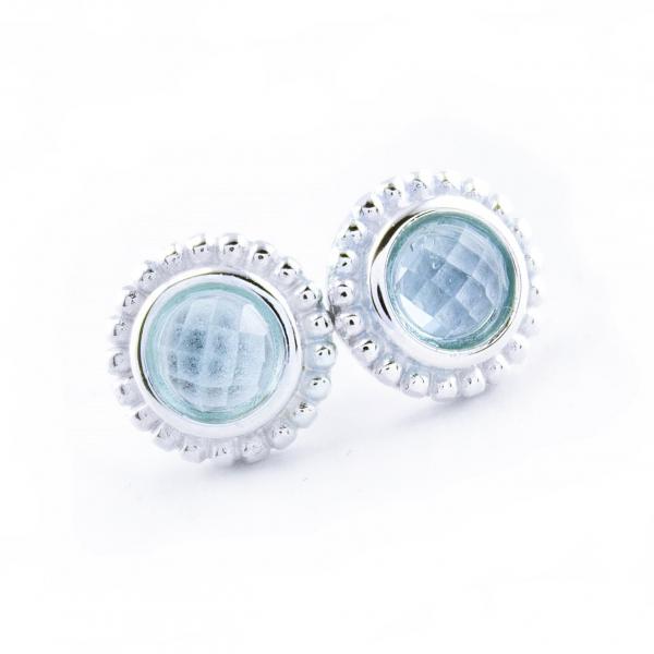 925 sterling silber ohrstecker mit blauem Topas