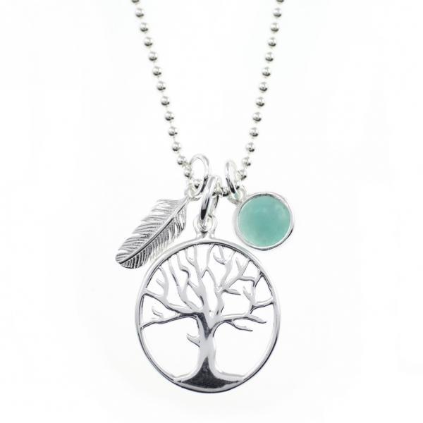 Silber Halskette mit Lebensbaum Anhänger