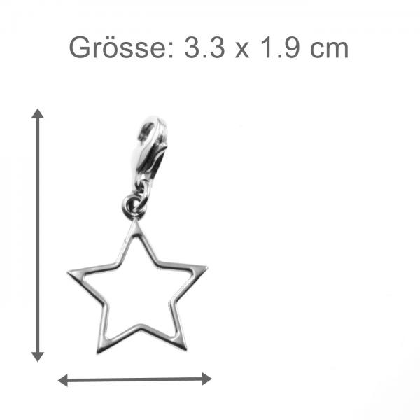 Charm mit Stern Edelstahl Charm Anhänger