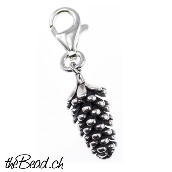 pinecone charm pendant